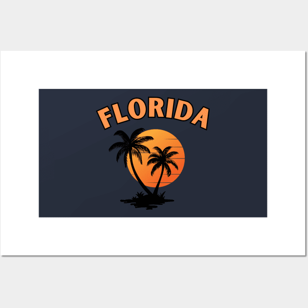Florida beach, usa , vintage florida Wall Art by T-SHIRT-2020